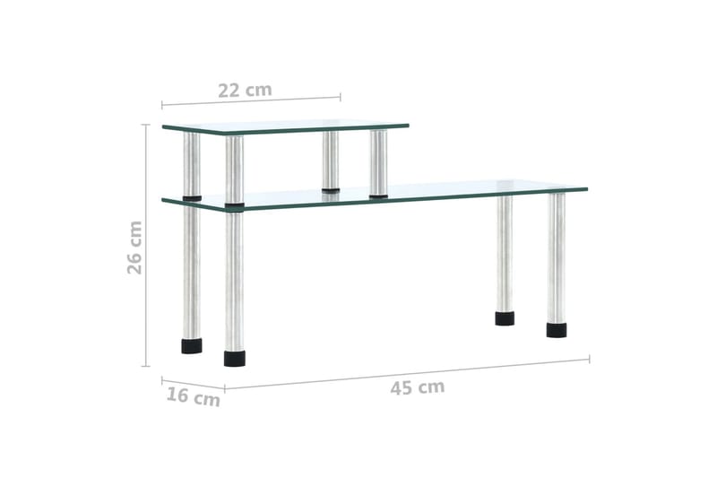 Keittiöhylly läpinäkyvä 45x16x26 cm karkaistu lasi - Läpinäkyvä - Säilytys - Hylly - Kirjahylly