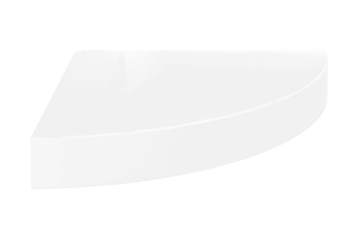 Kelluva kulmahylly korkeakiilto valkoinen 25x25x3,8 cm MDF - Valkoinen - Kulmahylly - Hylly - Keittiöhylly