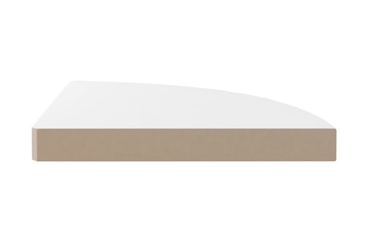 Kelluva kulmahylly korkeakiilto valkoinen 35x35x3,8 cm MDF - Valkoinen - Kulmahylly - Keittiöhylly - Hylly