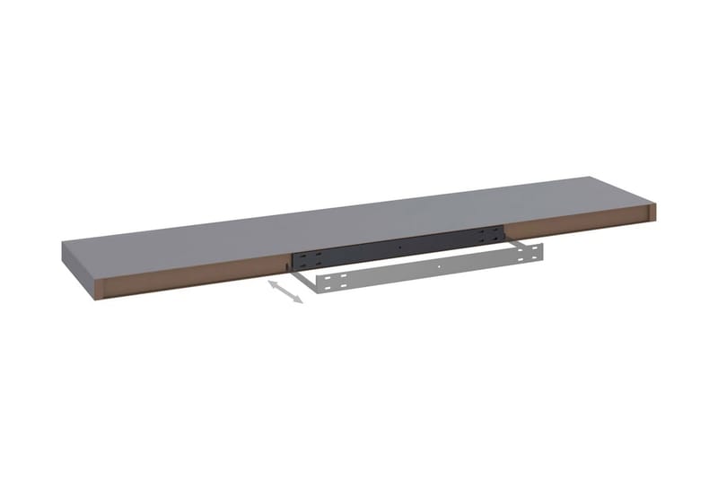 Kelluva seinähylly harmaa 120x23,5x3,8 cm MDF - Harmaa - Säilytys - Hylly - Seinähylly