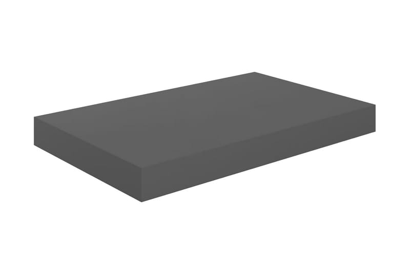 Kelluva seinähylly korkeakiilto harmaa 40x23x3,8 cm MDF - Harmaa - Säilytys - Hylly - Seinähylly