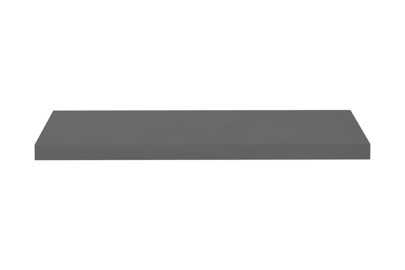 Kelluva seinähylly korkeakiilto harmaa 80x23,5x3,8 cm MDF - Harmaa - Säilytys - Hylly - Seinähylly