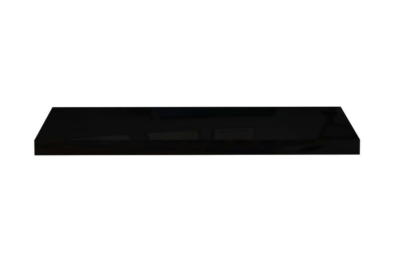 Kelluva seinähylly korkeakiilto musta 80x23,5x3,8 cm MDF - Musta - Säilytys - Hylly - Seinähylly