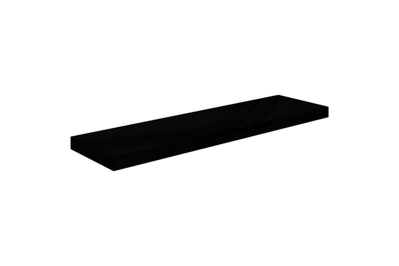 Kelluva seinähylly korkeakiilto musta 90x23,5x3,8 cm MDF - Musta - Säilytys - Hylly - Seinähylly