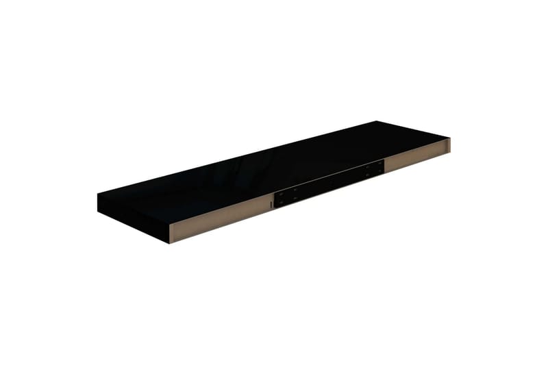 Kelluva seinähylly korkeakiilto musta 90x23,5x3,8 cm MDF - Musta - Säilytys - Hylly - Seinähylly