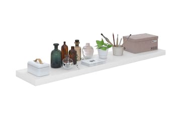 Kelluva seinähylly korkeakiilto valkoinen 120x23,5x3,8 cm - Valkoinen - Säilytys - Hylly - Seinähylly