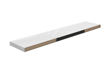 Kelluva seinähylly korkeakiilto valkoinen 120x23,5x3,8 cm - Valkoinen - Säilytys - Hylly - Seinähylly