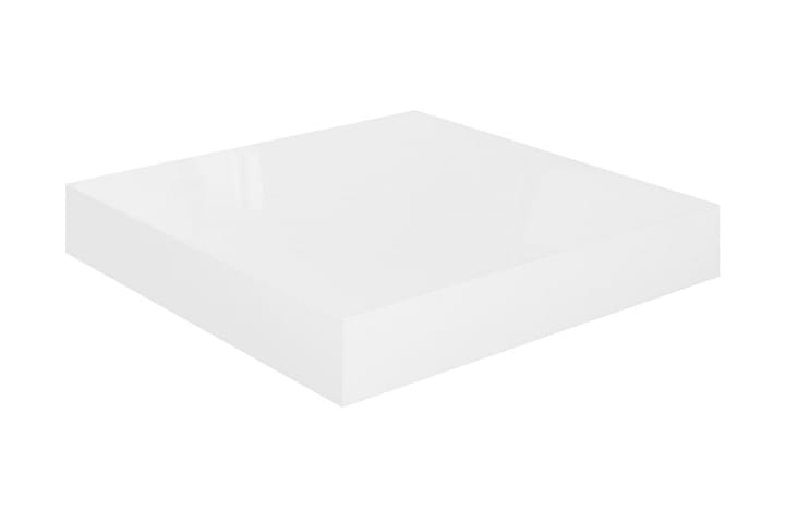 Kelluva seinähylly korkeakiilto valkoinen 23x23,5x3,8 cm MDF - Valkoinen - Seinähylly - Keittiöhylly - Hylly