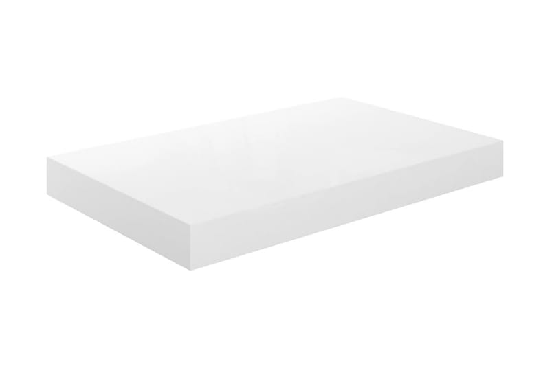 Kelluva seinähylly korkeakiilto valkoinen 40x23x3,8 cm MDF - Valkoinen - Säilytys - Hylly - Seinähylly