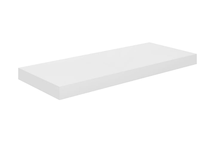 Kelluva seinähylly korkeakiilto valkoinen 60x23,5x3,8 cm MDF - Valkoinen - Seinähylly - Keittiöhylly - Hylly
