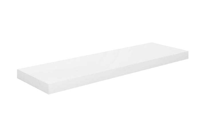 Kelluva seinähylly korkeakiilto valkoinen 80x23,5x3,8 cm MDF - Valkoinen - Seinähylly - Keittiöhylly - Hylly