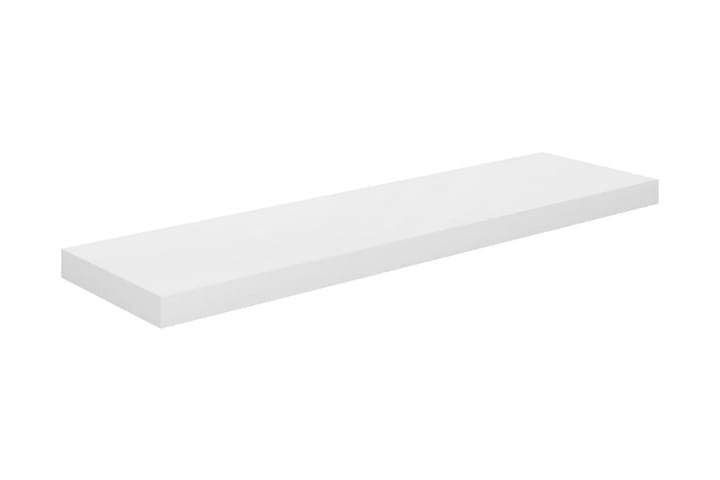 Kelluva seinähylly korkeakiilto valkoinen 90x23,5x3,8 cm MDF - Valkoinen - Seinähylly - Keittiöhylly - Hylly