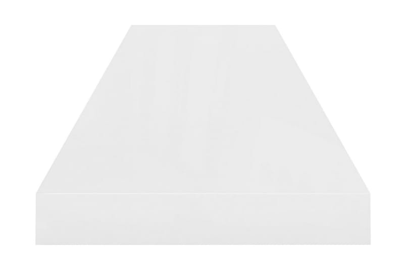 Kelluva seinähylly korkeakiilto valkoinen 90x23,5x3,8 cm MDF - Valkoinen - Säilytys - Hylly - Seinähylly