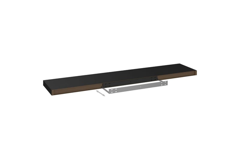 Kelluva seinähylly musta 120x23,5x3,8 cm MDF - Musta - Säilytys - Hylly - Seinähylly