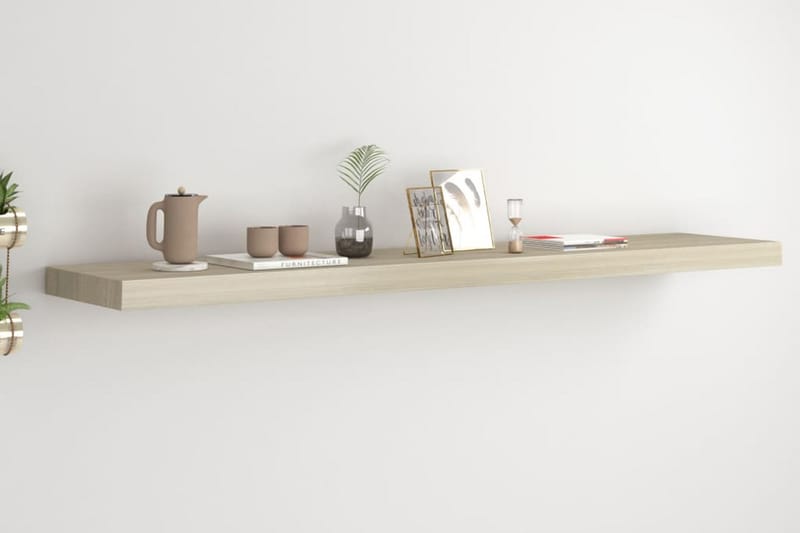 Kelluva seinähylly tammi 120x23,5x3,8 cm MDF - Ruskea - Säilytys - Hylly - Seinähylly