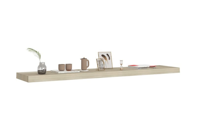 Kelluva seinähylly tammi 120x23,5x3,8 cm MDF - Ruskea - Säilytys - Hylly - Seinähylly