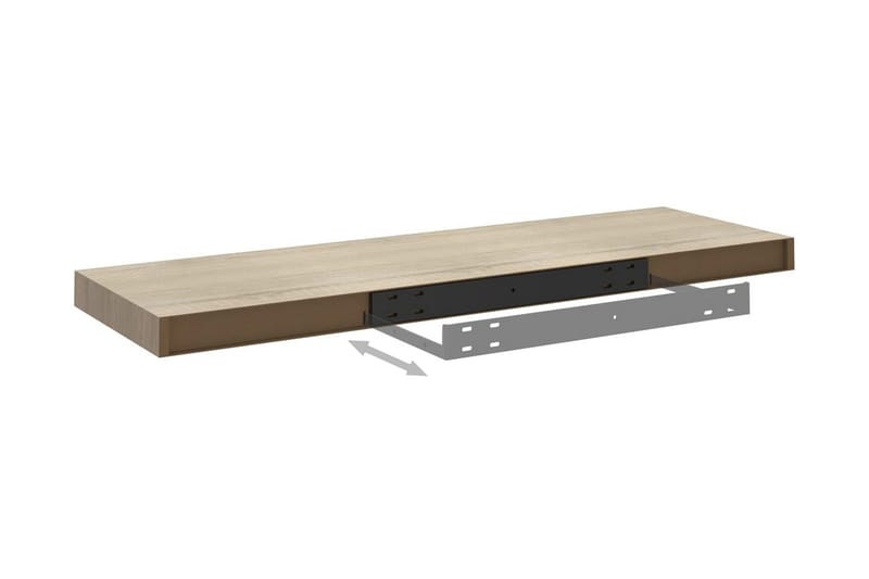 Kelluva seinähylly tammi 80x23,5x3,8 cm MDF - Ruskea - Säilytys - Hylly - Seinähylly