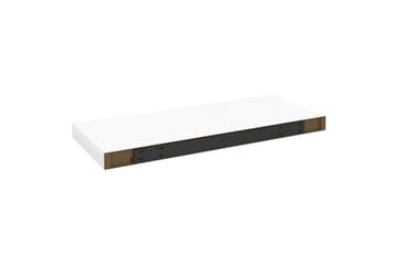 Kelluva seinähylly tammi ja valkoinen 60x23,5x3,8 cm MDF - Valkoinen - Säilytys - Hylly - Seinähylly