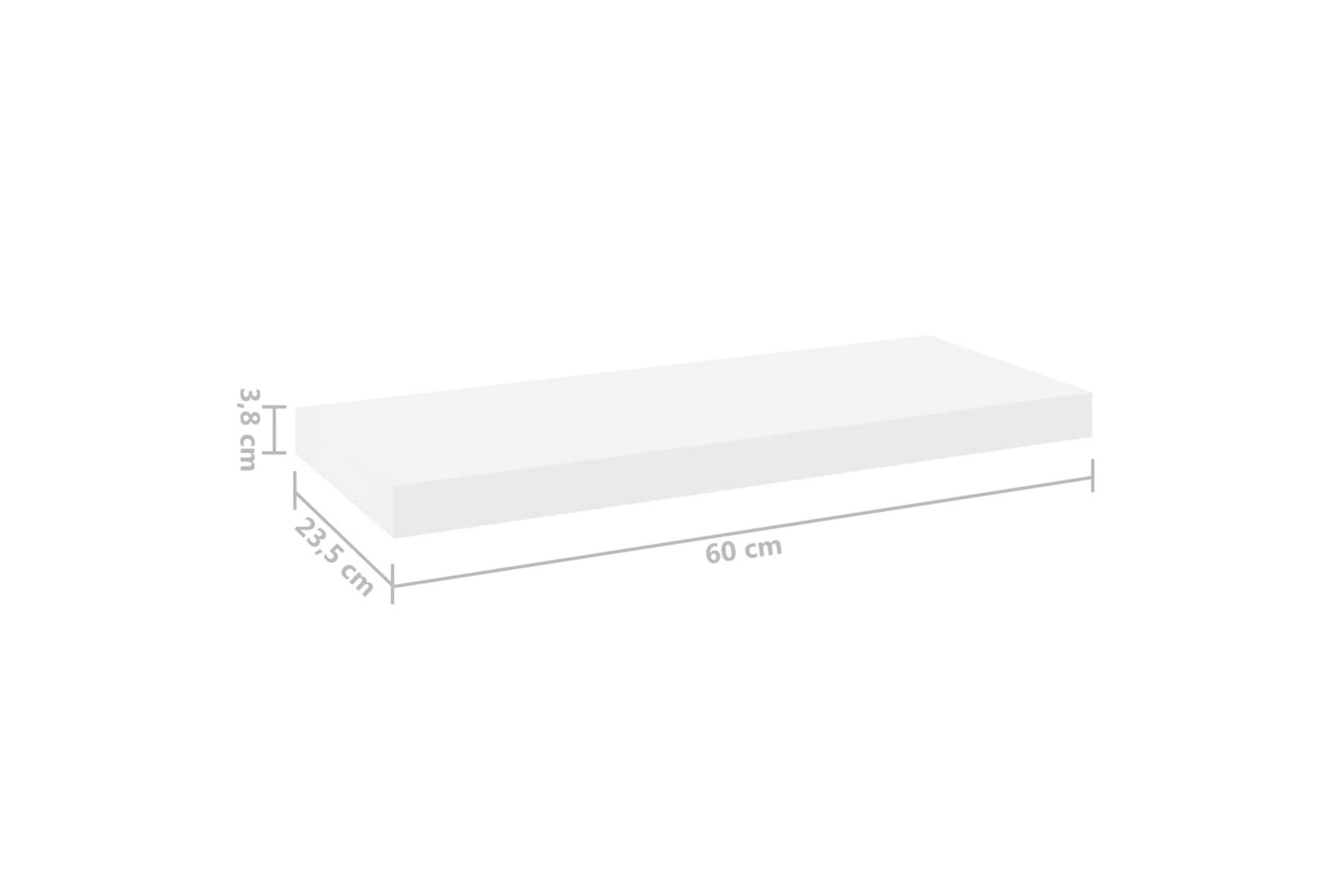 Kelluva seinähylly tammi ja valkoinen 60x23,5x3,8 cm MDF - Valkoinen - Säilytys - Hylly - Seinähylly