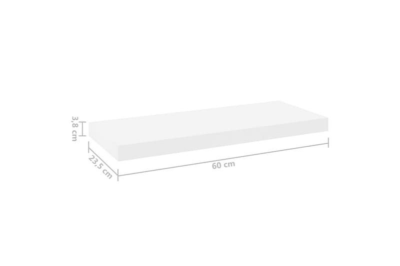Kelluva seinähylly tammi ja valkoinen 60x23,5x3,8 cm MDF - Valkoinen - Säilytys - Hylly - Seinähylly