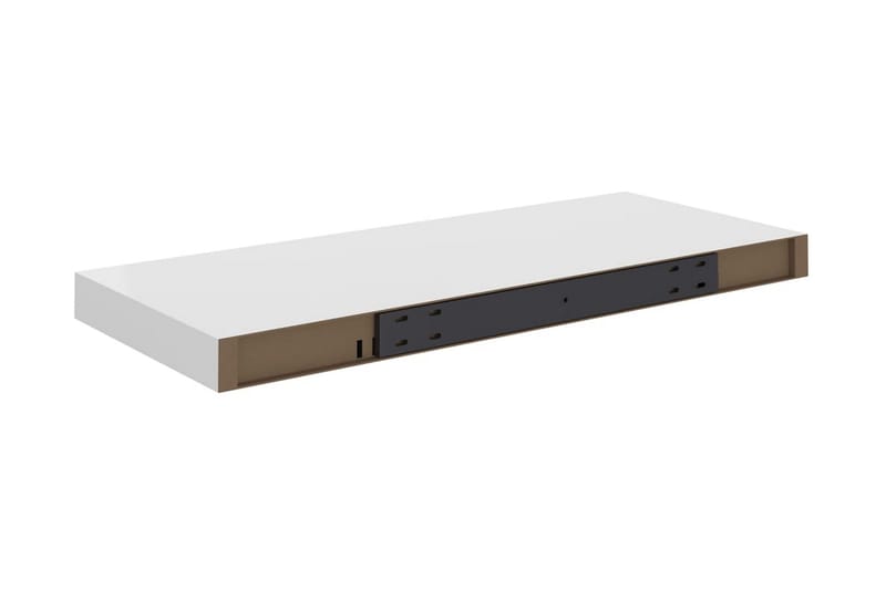 Kelluva seinähylly valkoinen 60x23,5x3,8 cm MDF - Valkoinen - Säilytys - Hylly - Seinähylly