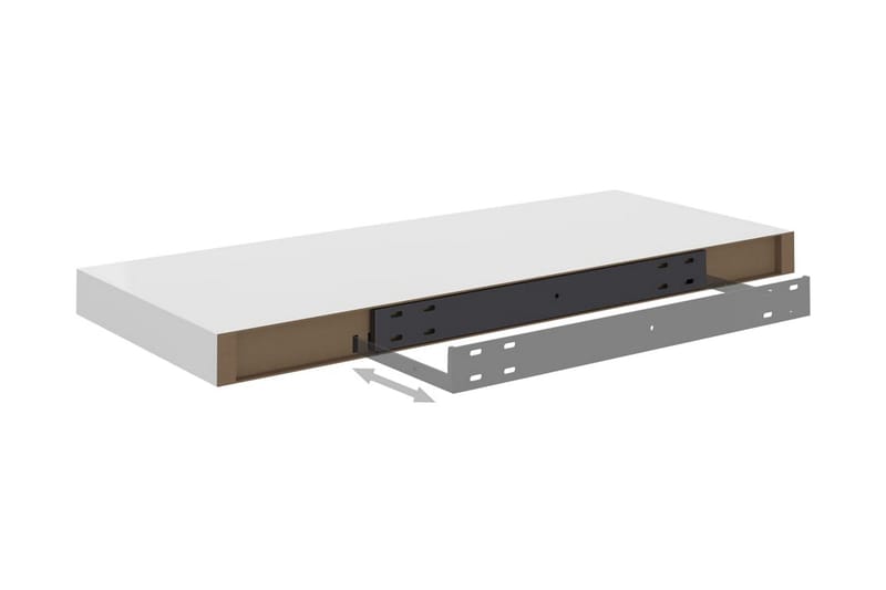 Kelluva seinähylly valkoinen 60x23,5x3,8 cm MDF - Valkoinen - Säilytys - Hylly - Seinähylly