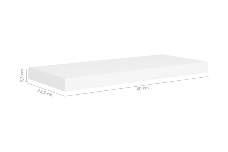 Kelluva seinähylly valkoinen 60x23,5x3,8 cm MDF - Valkoinen - Säilytys - Hylly - Seinähylly