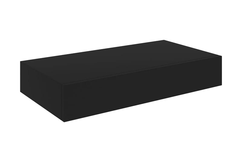 Kelluva seinähylly vetolaatikolla musta 48x25x8 cm - Säilytys - Hylly - Seinähylly
