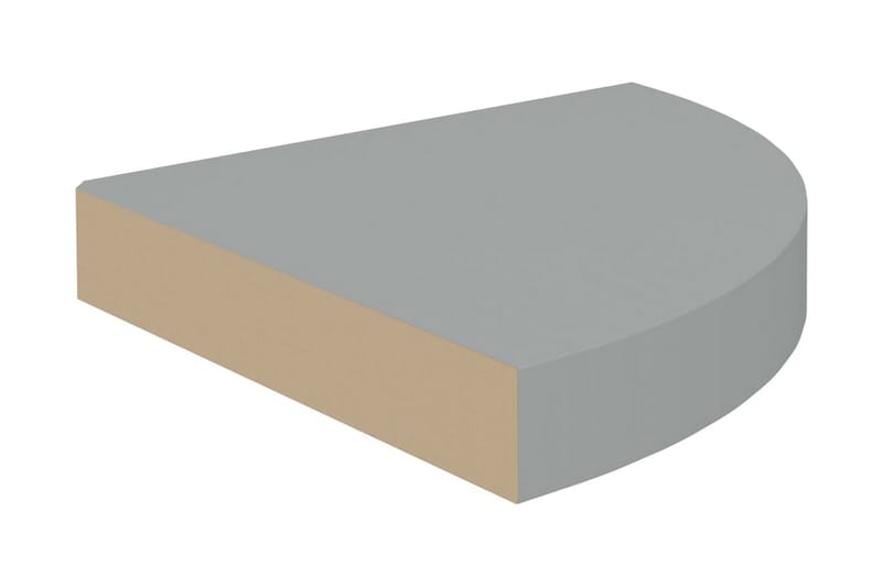 Kelluvat kulmahyllyt 2 kpl harmaa 25x25x3,8 cm MDF - Harmaa - Kulmahylly - Keittiöhylly - Hylly