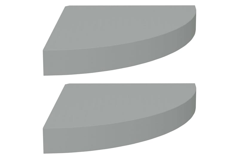 Kelluvat kulmahyllyt 2 kpl harmaa 25x25x3,8 cm MDF - Harmaa - Säilytys - Hylly - Kulmahylly