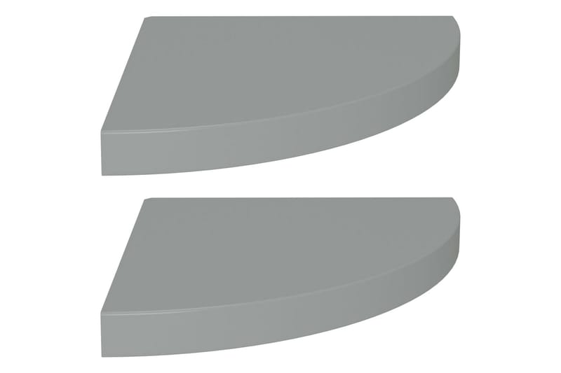 Kelluvat kulmahyllyt 2 kpl harmaa 35x35x3,8 cm MDF - Harmaa - Säilytys - Hylly - Kulmahylly