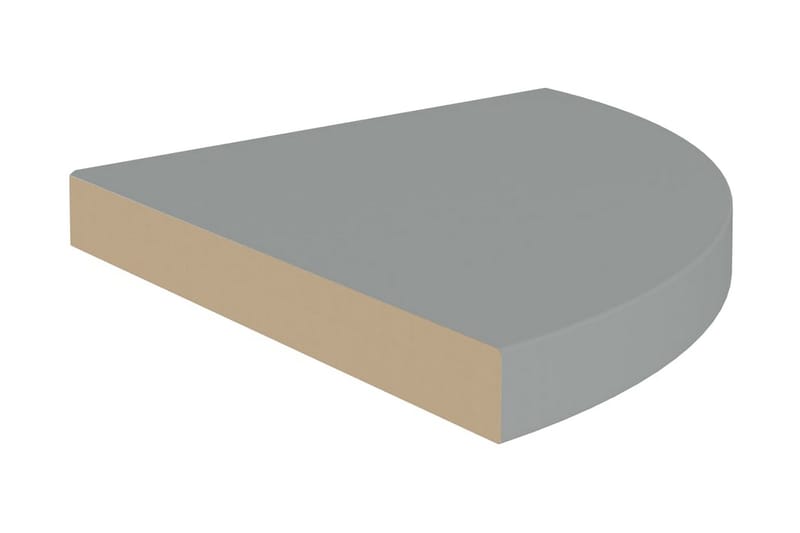 Kelluvat kulmahyllyt 2 kpl harmaa 35x35x3,8 cm MDF - Harmaa - Kulmahylly - Keittiöhylly - Hylly