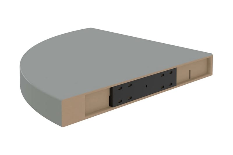 Kelluvat kulmahyllyt 2 kpl harmaa 35x35x3,8 cm MDF - Harmaa - Säilytys - Hylly - Kulmahylly