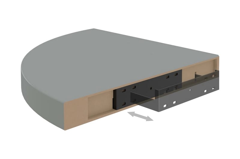Kelluvat kulmahyllyt 2 kpl harmaa 35x35x3,8 cm MDF - Harmaa - Säilytys - Hylly - Kulmahylly