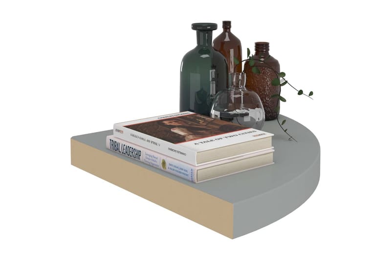 Kelluvat kulmahyllyt 2 kpl harmaa 35x35x3,8 cm MDF - Harmaa - Säilytys - Hylly - Kulmahylly