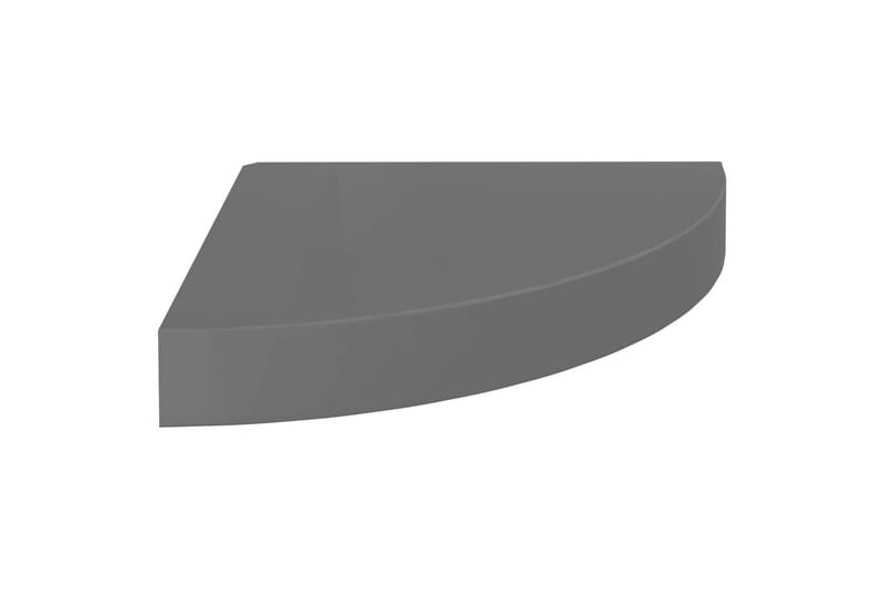 Kelluvat kulmahyllyt 2 kpl korkeakiilto harmaa 25x25x3,8 cm - Harmaa - Säilytys - Hylly - Kulmahylly