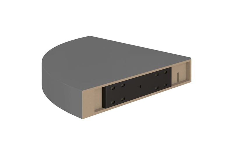 Kelluvat kulmahyllyt 2 kpl korkeakiilto harmaa 25x25x3,8 cm - Harmaa - Säilytys - Hylly - Kulmahylly