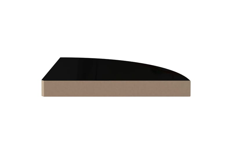 Kelluvat kulmahyllyt 2 kpl korkeakiilto musta 35x35x3,8 cm - Musta - Säilytys - Hylly - Kulmahylly