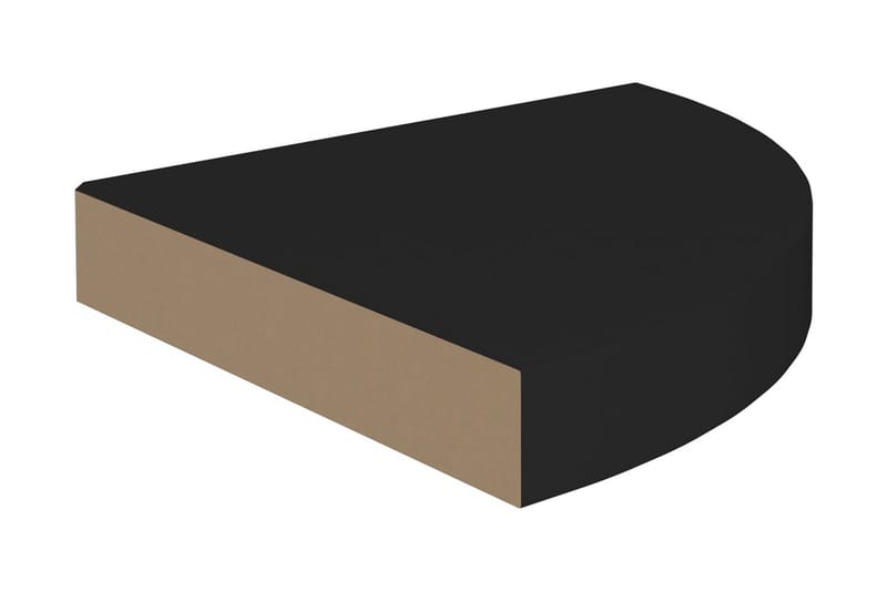 Kelluvat kulmahyllyt 2 kpl musta 25x25x3,8 cm MDF - Musta - Säilytys - Hylly - Kulmahylly