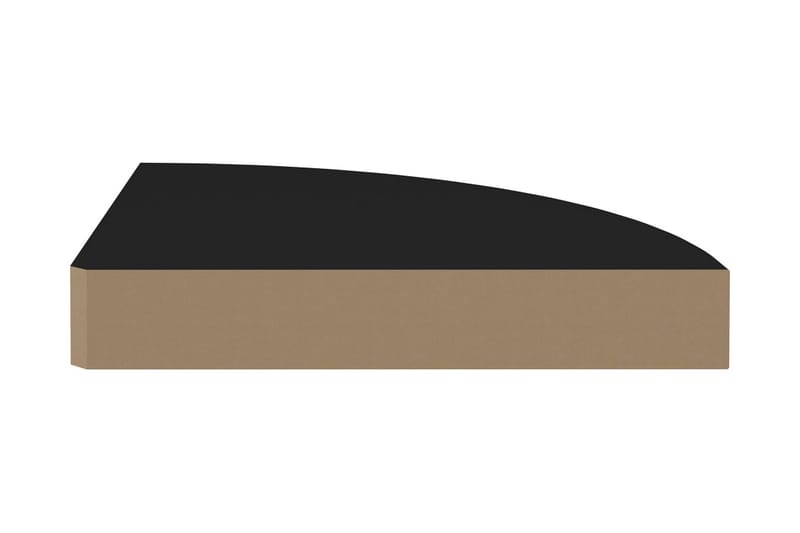 Kelluvat kulmahyllyt 2 kpl musta 25x25x3,8 cm MDF - Musta - Säilytys - Hylly - Kulmahylly