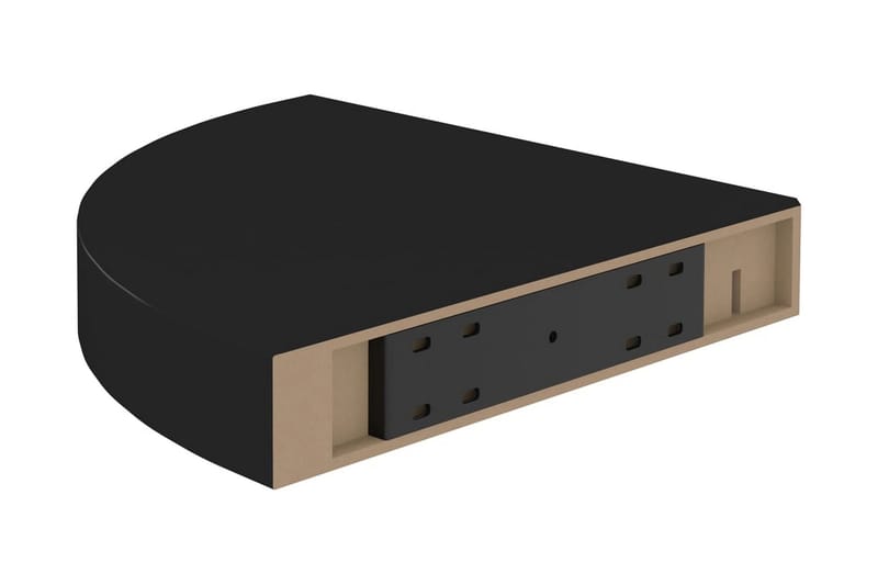 Kelluvat kulmahyllyt 2 kpl musta 25x25x3,8 cm MDF - Musta - Säilytys - Hylly - Kulmahylly