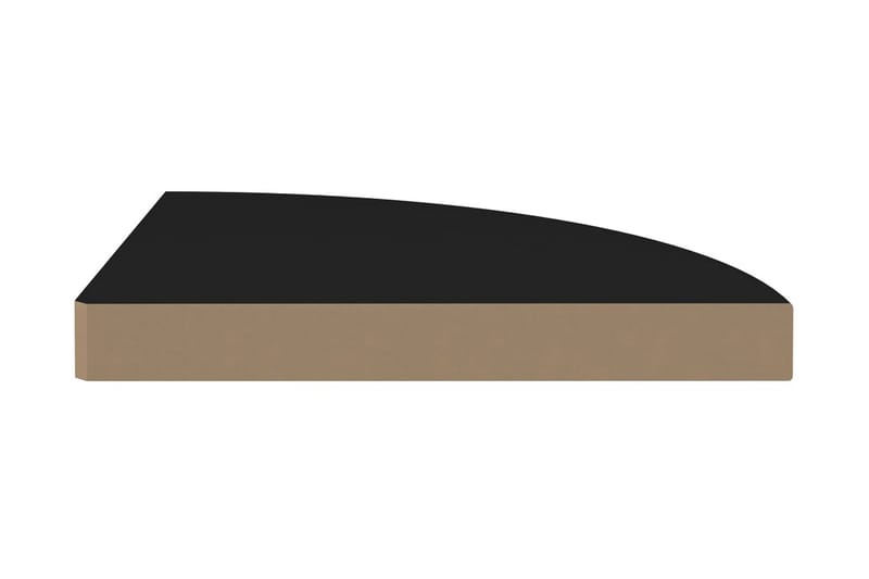 Kelluvat kulmahyllyt 2 kpl musta 35x35x3,8 cm MDF - Musta - Säilytys - Hylly - Kulmahylly