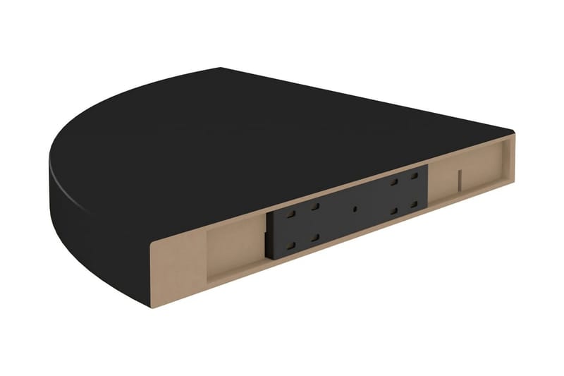Kelluvat kulmahyllyt 2 kpl musta 35x35x3,8 cm MDF - Musta - Säilytys - Hylly - Kulmahylly
