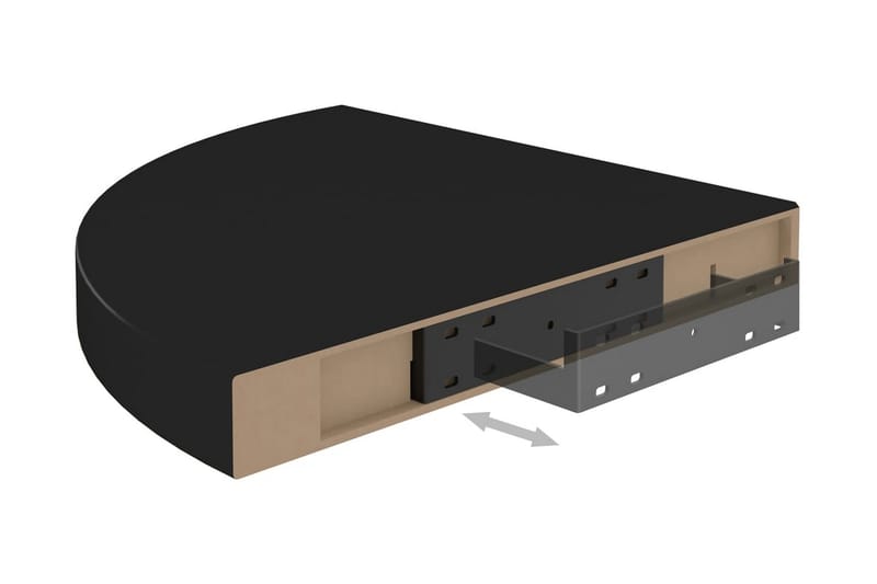 Kelluvat kulmahyllyt 2 kpl musta 35x35x3,8 cm MDF - Musta - Säilytys - Hylly - Kulmahylly