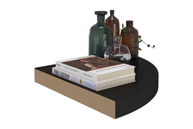 Kelluvat kulmahyllyt 2 kpl musta 35x35x3,8 cm MDF - Musta - Säilytys - Hylly - Kulmahylly