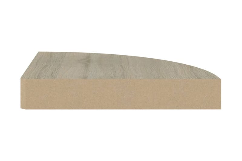 Kelluvat kulmahyllyt 2 kpl tammi 25x25x3,8 cm MDF - Ruskea - Säilytys - Hylly - Kulmahylly