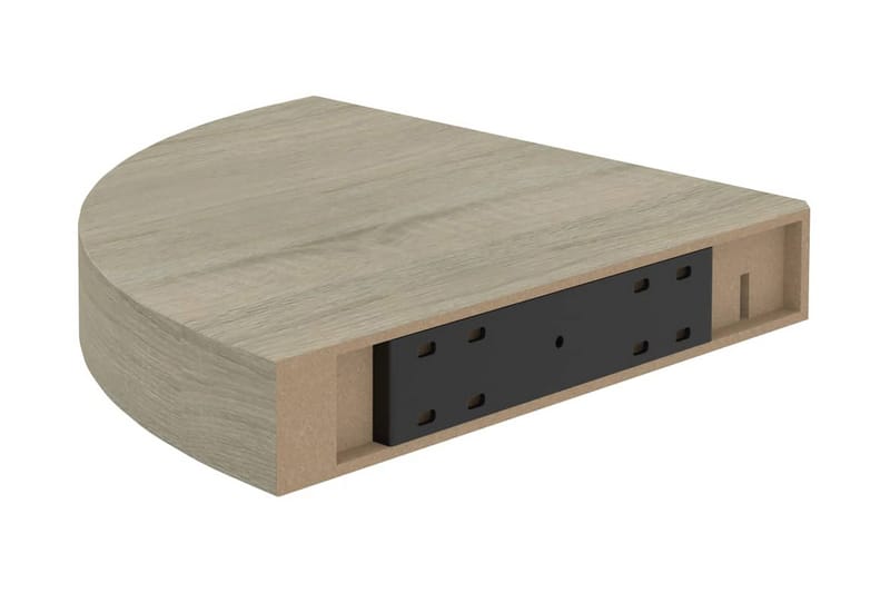 Kelluvat kulmahyllyt 2 kpl tammi 25x25x3,8 cm MDF - Ruskea - Säilytys - Hylly - Kulmahylly