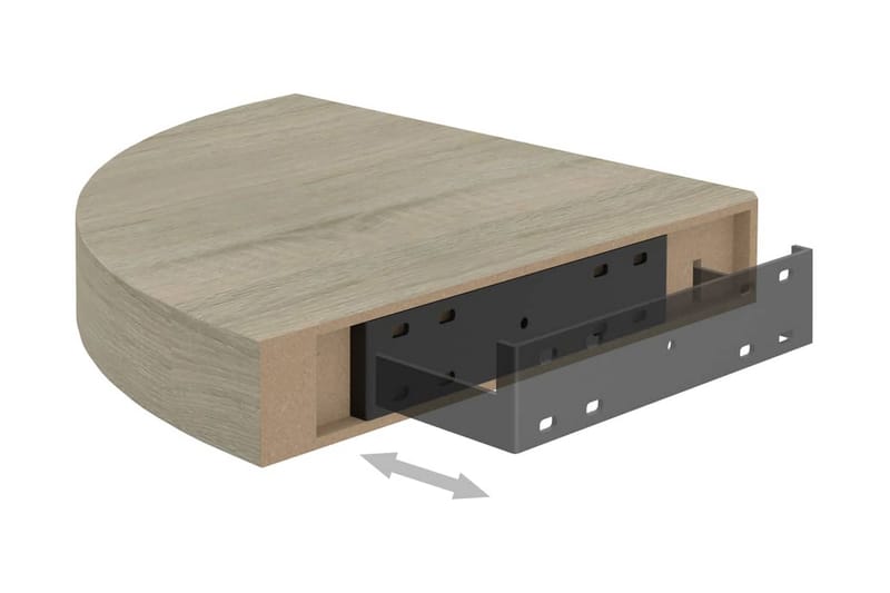 Kelluvat kulmahyllyt 2 kpl tammi 25x25x3,8 cm MDF - Ruskea - Säilytys - Hylly - Kulmahylly