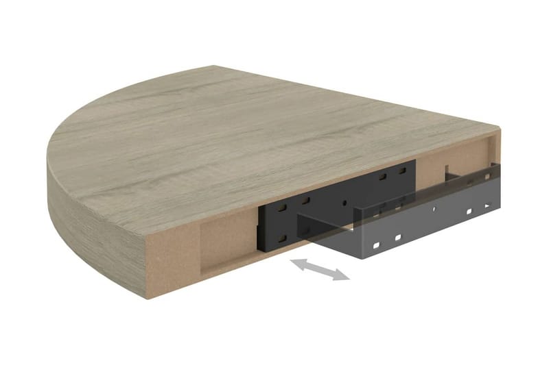 Kelluvat kulmahyllyt 2 kpl tammi 35x35x3,8 cm MDF - Ruskea - Säilytys - Hylly - Kulmahylly