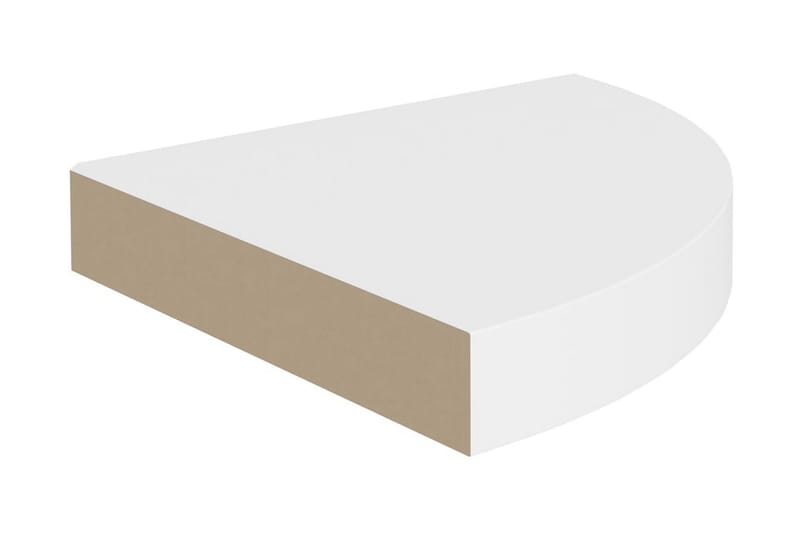 Kelluvat kulmahyllyt 2 kpl valkoinen 25x25x3,8 cm MDF - Valkoinen - Säilytys - Hylly - Kulmahylly